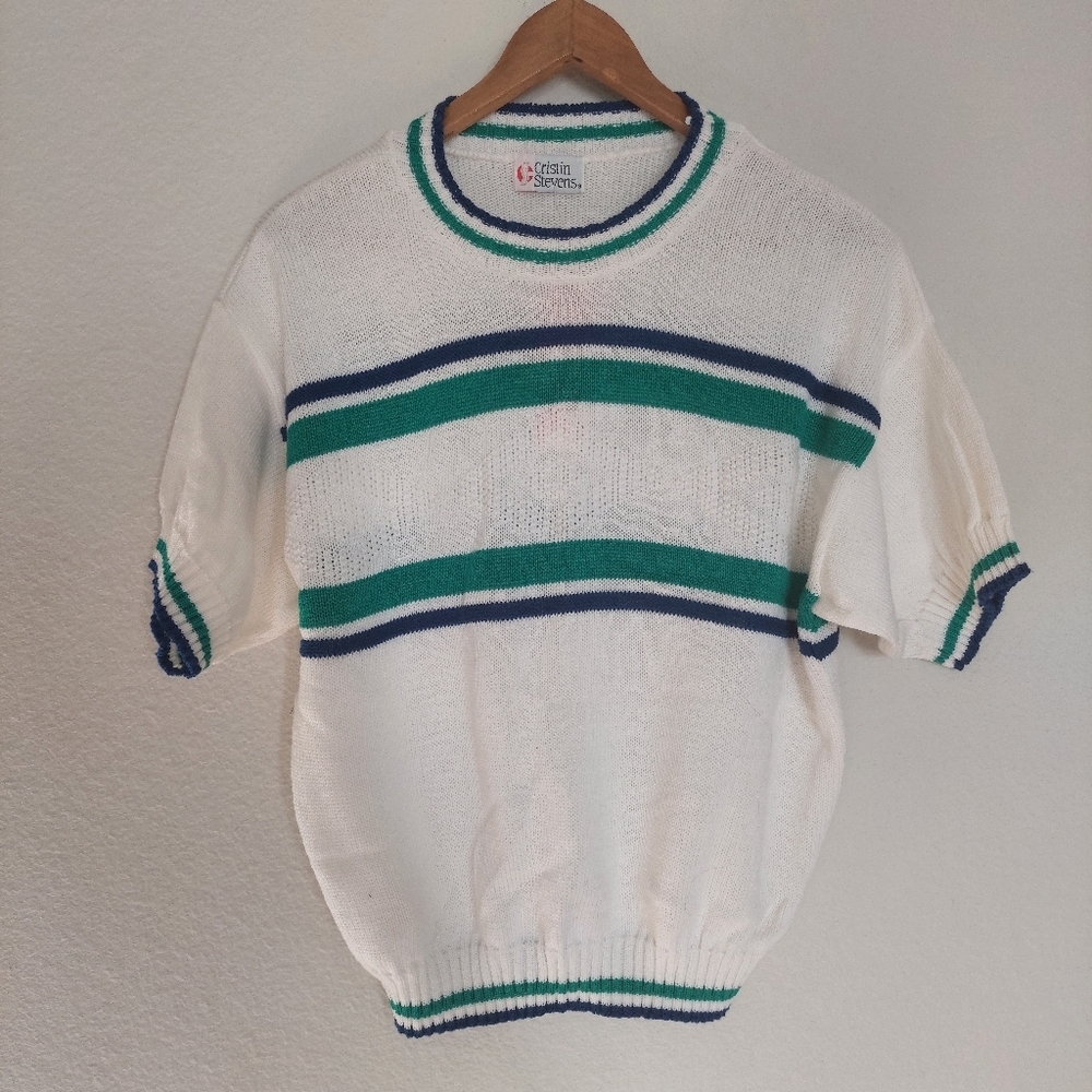 Vintage Cristin Stevens Sweater Mock Neck Knit  Top Size‎ Medium NWT